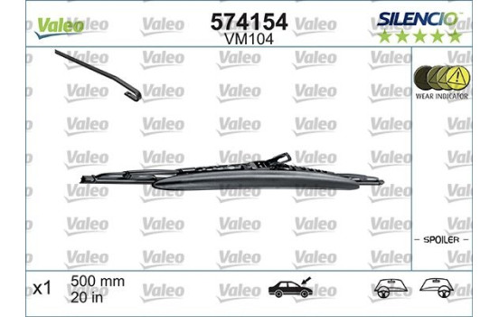 Wiper Blade SILENCIO CONVENTIONAL SINGLE 574154 Valeo, Image 3