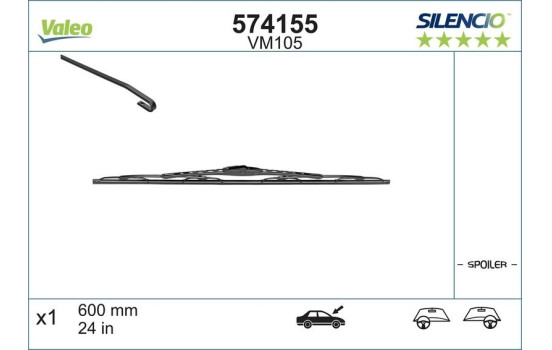 Wiper Blade SILENCIO CONVENTIONAL SINGLE 574155 Valeo, Image 3
