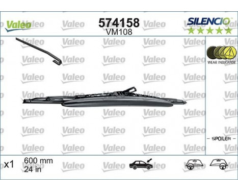 Wiper Blade SILENCIO CONVENTIONAL SINGLE 574158 Valeo, Image 4