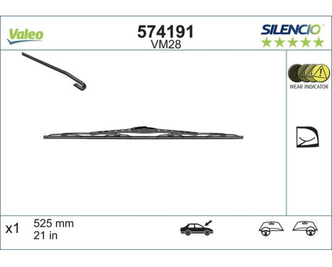 Wiper Blade SILENCIO CONVENTIONAL SINGLE 574191 Valeo, Image 5