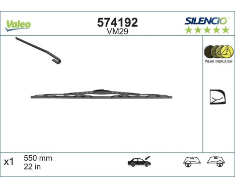 Wiper Blade SILENCIO CONVENTIONAL SINGLE 574192 Valeo, Image 4
