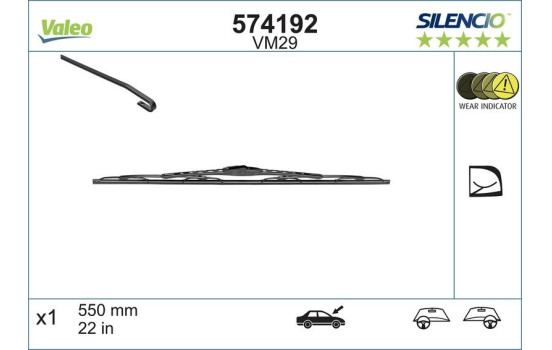 Wiper Blade SILENCIO CONVENTIONAL SINGLE 574192 Valeo, Image 4