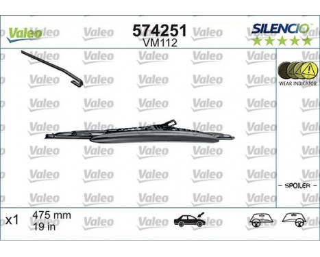 Wiper Blade SILENCIO CONVENTIONAL SINGLE 574251 Valeo, Image 3
