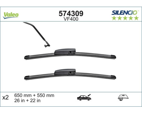 Wiper Blade SILENCIO FLAT BLADE SET 574309 Valeo, Image 3