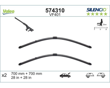 Wiper Blade SILENCIO FLAT BLADE SET 574310 Valeo, Image 4