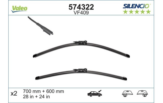 Wiper Blade SILENCIO FLAT BLADE SET 574322 Valeo, Image 7