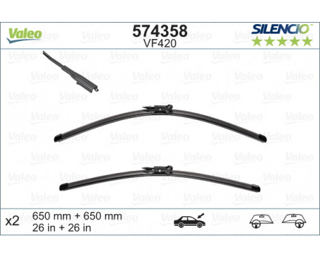 Wiper Blade SILENCIO FLAT BLADE SET 574358 Valeo, Image 4