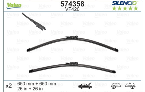 Wiper Blade SILENCIO FLAT BLADE SET 574358 Valeo, Image 4