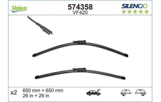 Wiper Blade SILENCIO FLAT BLADE SET 574358 Valeo, Image 8