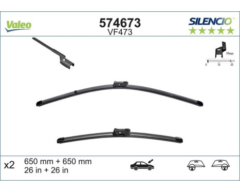 Wiper Blade SILENCIO FLAT BLADE SET 574673 Valeo, Image 6